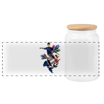 Francie - France - Drapeaux - Boîte à biscuits avec couvercle en bois - blanc - Devant