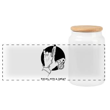 Orienteering [07.1] [orienteering] [PX] - Panoramic Cookie Jar with Wooden Lid - white - Front