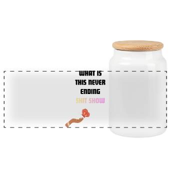 It Never Ends - Panoramic Cookie Jar with Wooden Lid - white - Front