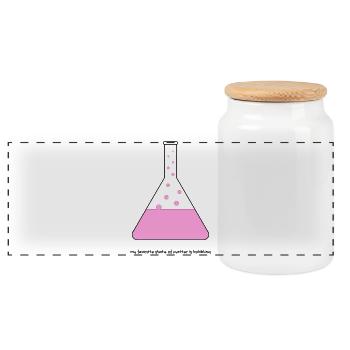 Fiole de Science-Chimie - Boîte à biscuits avec couvercle en bois - blanc - Devant
