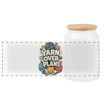 FIL PLUTÔT QUE PLANS - Boîte à biscuits avec couvercle en bois - blanc - Devant