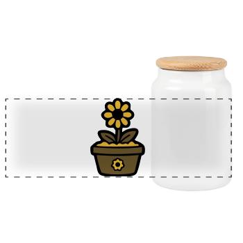 Plante en pot de tournesol Maman Jardin Fleuriste - Boîte à biscuits avec couvercle en bois - blanc - Devant