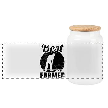 Best Farmer - Panorama Keksdose mit Holzdeckel - Weiß - Vorne