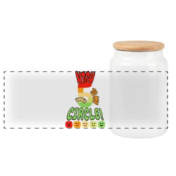 Tape 5 pour mon cercle rapproché - Boîte à biscuits avec couvercle en bois - blanc - Devant