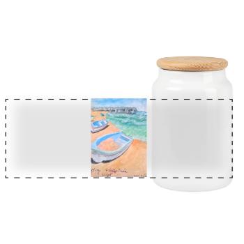 Souvenirs de Fort-de-l'Eau - Bordj El Kiffan, Alge - Boîte à biscuits avec couvercle en bois - blanc - Devant