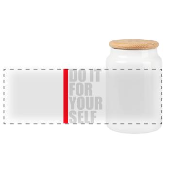 Do It For Yourself Inspirierend Selbstliebe Zitat - Panorama Keksdose mit Holzdeckel - Weiß - Vorne