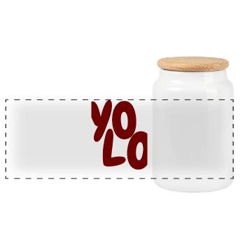 YoLo Saying - Design Y2K streetwear universitaire - Boîte à biscuits avec couvercle en bois - blanc - Devant