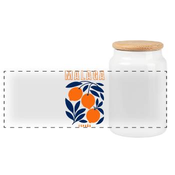 Malaga Spanien Orangen  - Panorama Keksdose mit Holzdeckel - Weiß - Vorne