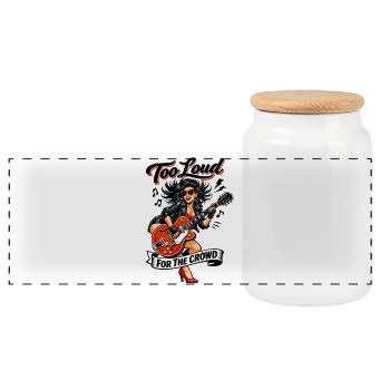 Pins Up Rockabilly : Trop bruyant pour la foule - Boîte à biscuits avec couvercle en bois - blanc - Devant