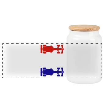 Formula Netherlands Formel Racing Niederlande - Panoramic Cookie Jar with Wooden Lid - white - Front
