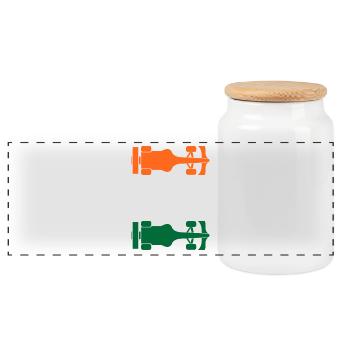 Formula India Formel Racing Indien - Boîte à biscuits avec couvercle en bois - blanc - Devant