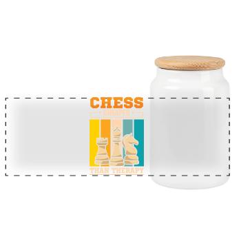 Échiquier des joueurs d’échecs - Boîte à biscuits avec couvercle en bois - blanc - Devant