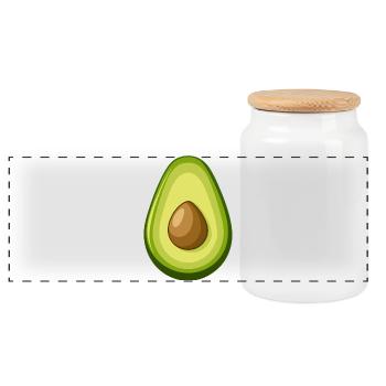avocat - Boîte à biscuits avec couvercle en bois - blanc - Devant