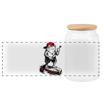 Funny SUP Paddleboard Board Stand Up paddle - Panoramic Cookie Jar with Wooden Lid - white - Front