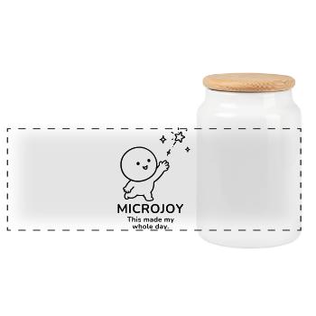 Microjoy – This Made My Whole Day | Happy Mood - Panorama Keksdose mit Holzdeckel - Weiß - Vorne