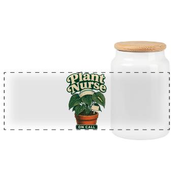 Infirmière de plantes de garde, pépinière intérieure, Anthuri - Boîte à biscuits avec couvercle en bois - blanc - Devant