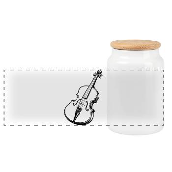 Cello - Panorama Keksdose mit Holzdeckel - Weiß - Vorne