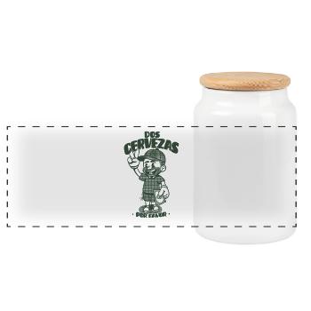 Dos Cervezas Por Favor Retro  - Boîte à biscuits avec couvercle en bois - blanc - Devant