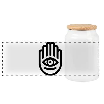 main de Fatma Hamsa - Boîte à biscuits avec couvercle en bois - blanc - Devant