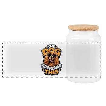 English Cocker Spaniel - Panoramic Cookie Jar with Wooden Lid - white - Front