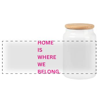 Home is where we belong - Panoramic Cookie Jar with Wooden Lid - white - Front