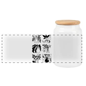 Flower vases - Panoramic Cookie Jar with Wooden Lid - white - Front