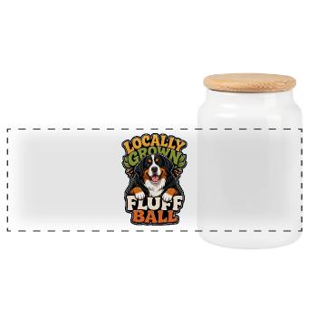 Bernese Mountain Dog - Panoramic Cookie Jar with Wooden Lid - white - Front