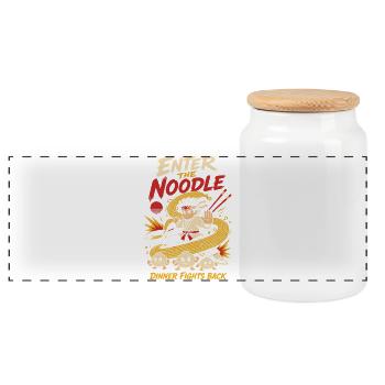 Voici l’humour des ramen d’arts martiaux aux nouilles - Boîte à biscuits avec couvercle en bois - blanc - Devant