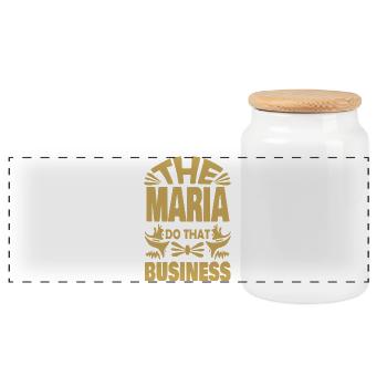 Maria - Boîte à biscuits avec couvercle en bois - blanc - Devant