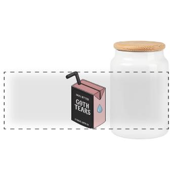 Boîte 100 % Bitter Goth Tears - Boîte à biscuits avec couvercle en bois - blanc - Devant