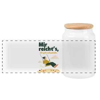 Mir reicht's, ich geh schaukeln Herbst - Panorama Keksdose mit Holzdeckel - Weiß - Vorne