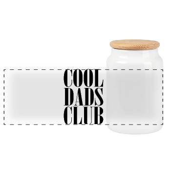 Cool Dads Club Papa Vater Baby Geschenk - Panorama Keksdose mit Holzdeckel - Weiß - Vorne