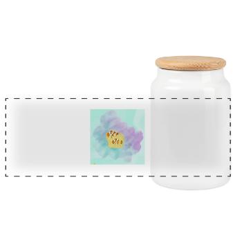Pastel Clownfish Corail - Boîte à biscuits avec couvercle en bois - blanc - Devant