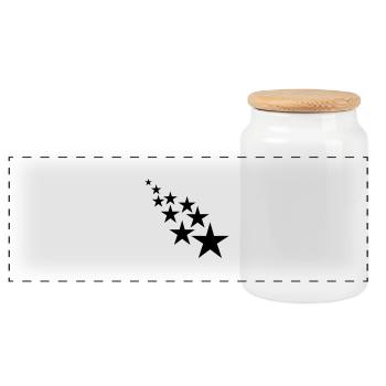 star rain icon - Panoramic Cookie Jar with Wooden Lid - white - Front