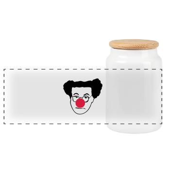 COLUCHE - Boîte à biscuits avec couvercle en bois - blanc - Devant