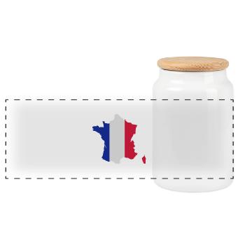 France - Boîte à biscuits avec couvercle en bois - blanc - Devant