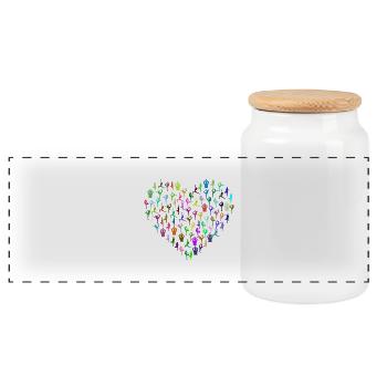 Yoga Love - Panorama Keksdose mit Holzdeckel - Weiß - Vorne