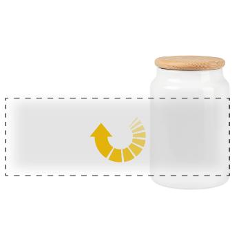 Geek - Panoramic Cookie Jar with Wooden Lid - white - Front