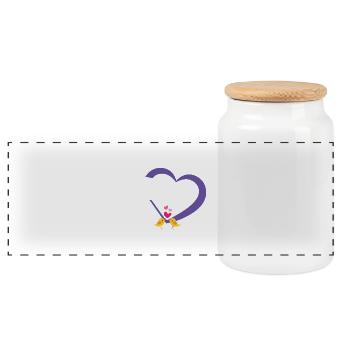 chick - Panoramic Cookie Jar with Wooden Lid - white - Front