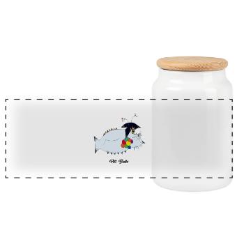 Pitt Bulle - Boîte à biscuits avec couvercle en bois - blanc - Devant