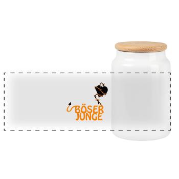 wicked young - Panoramic Cookie Jar with Wooden Lid - white - Front