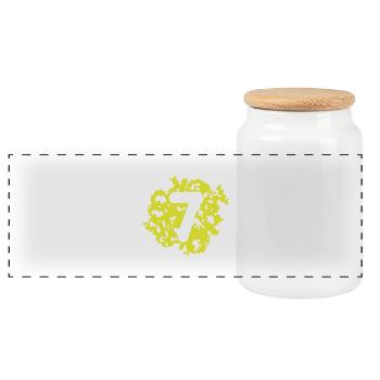 numero7 2211 - Panoramic Cookie Jar with Wooden Lid - white - Front