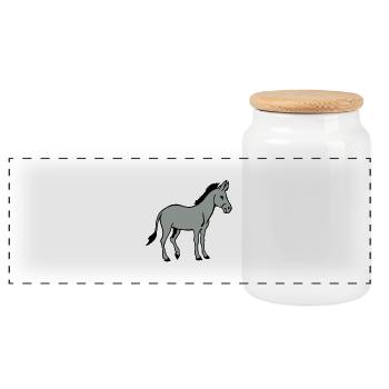 Ass - Panoramic Cookie Jar with Wooden Lid - white - Front