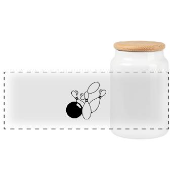flying cone - Panoramic Cookie Jar with Wooden Lid - white - Front