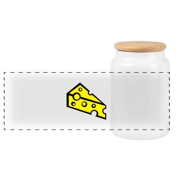 cheese_t2 - Panorama Keksdose mit Holzdeckel - Weiß - Vorne