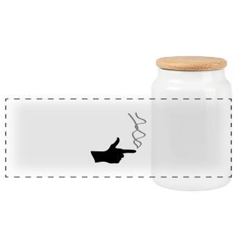 fingergun 2c - Panoramic Cookie Jar with Wooden Lid - white - Front