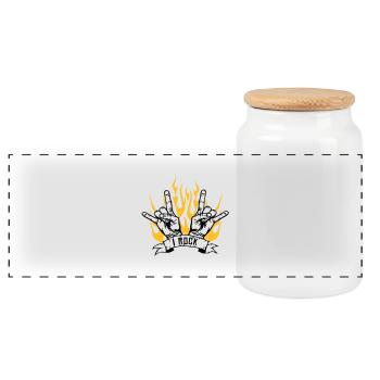 I ROCK - Panoramic Cookie Jar with Wooden Lid - white - Front