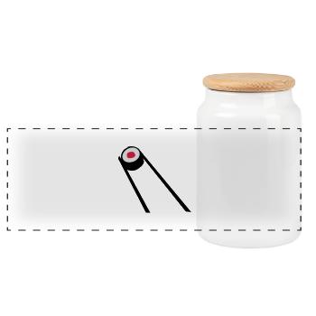 sushi__f3 - Panorama Keksdose mit Holzdeckel - Weiß - Vorne
