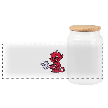 diable bebe - Boîte à biscuits avec couvercle en bois - blanc - Devant