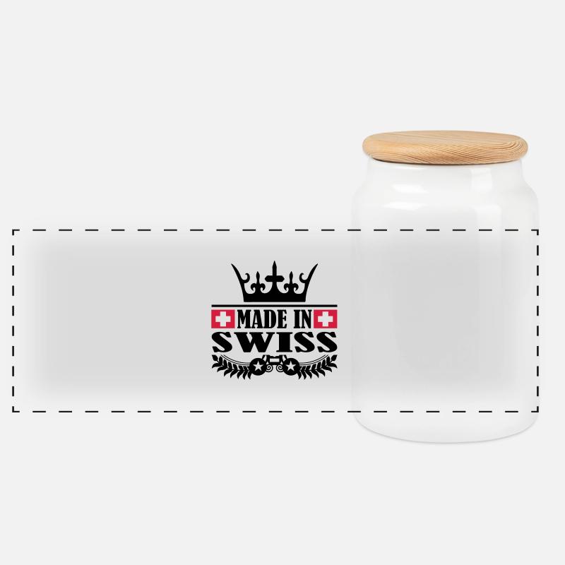 made_in_swiss_3 - Panorama Keksdose mit Holzdeckel - Weiß